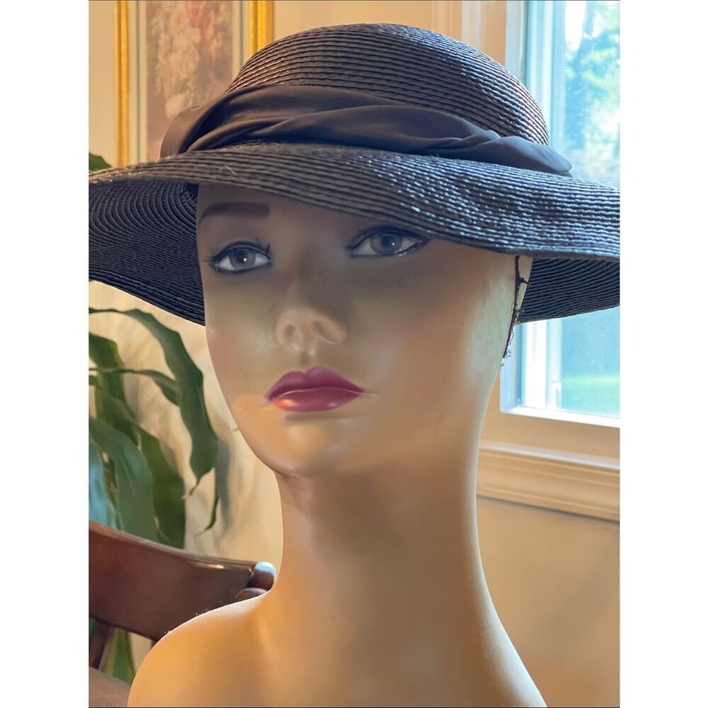 Unbranded Vintage Classic Black Wide-Brim Women's Sun Hat